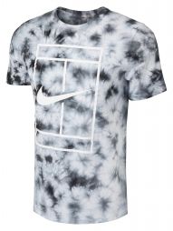 Теннисная футболка мужская Nike Court Tee Heritage Dye white/black