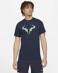 Теннисная футболка мужская Nike Court Rafa Tee obsidian/lime glow