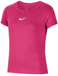 Тенісна футболка дитяча Nike Court G Dry Top SS vivid pink/white Тенісна футболка дитяча Nike Court G Dry Top SS vivid pink/white