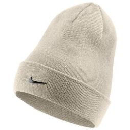 Спортивная шапка Nike Beanie Metal Swoosh beige/metallic silver