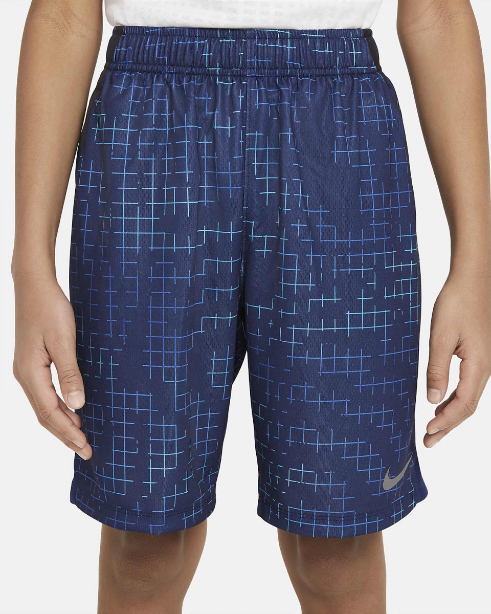 Теннисные шорты детские Nike Boys Printed Short blue void/barely volt