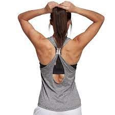 Тенісна майка жіноча Adidas Club Tie Tank dark grey heather Тенісна майка жіноча Adidas Club Tie Tank dark grey heather