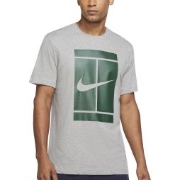 Теннисная футболка мужская Nike Court Tee Seasonal Court dark grey heather