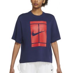 Теннисная футболка женская Nike Court Tee SSNL Court binary blue