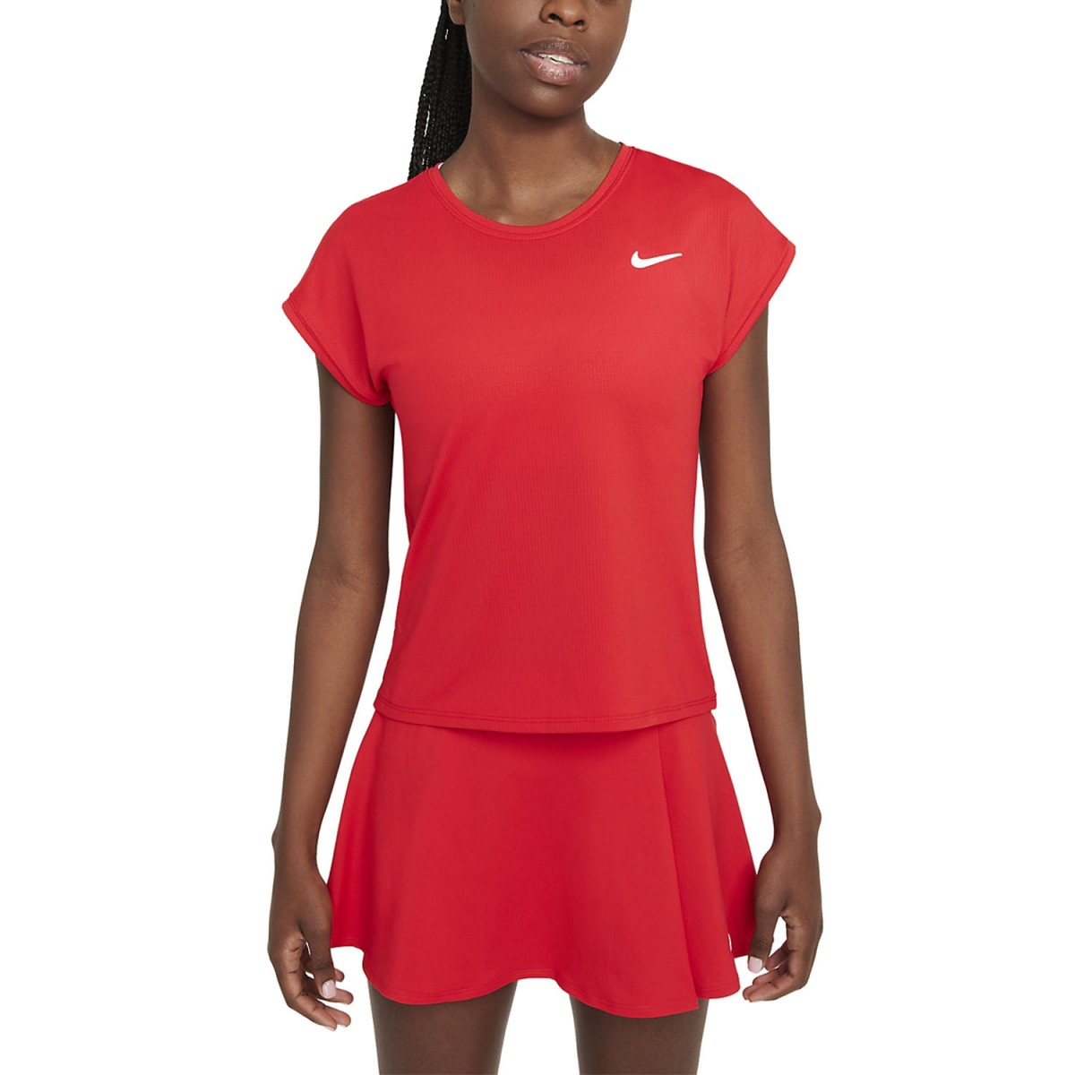 Теннисная футболка женская Nike Court Victory Top SS university red/white