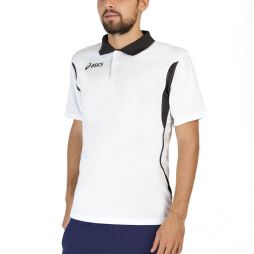 Теннисная футболка мужская Asics Smash white/black поло Теннисная футболка мужская Asics Smash white/black поло