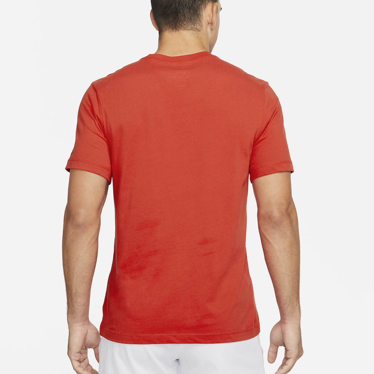 Теннисная футболка мужская Nike Court Tee Rafa chile red/gorge green/laser orange