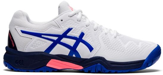 Детские теннисные кроссовки Asics Gel-Resolution 8 GS white/lapis lazuli blue Детские теннисные кроссовки Asics Gel-Resolution 8 GS white/lapis lazuli blue