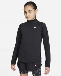 Тенісна футболка дитяча Nike Girls 1/2 Zip Long Sleeve Top black Тенісна футболка дитяча Nike Girls 1/2 Zip Long Sleeve Top black