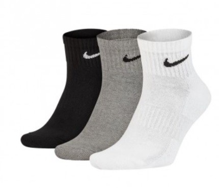 Nike Everyday Lightweight Ankle 3-pack/black/grey/white