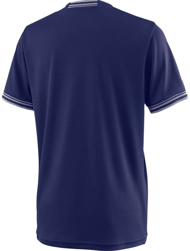Теннисная футболка детская Wilson Team Solid Crew T-Shirt dark blue/white