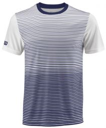Теннисная футболка мужская Wilson Team Striped Crew blue depths