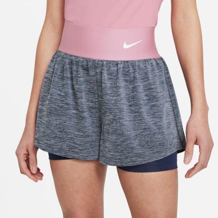 Теннисные шорты женские Nike Court Advantage Short obsidian/obsidian/elemental pink/white