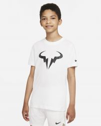 Тенісна футболка дитяча Nike Court Shirt Rafa white/black Тенісна футболка дитяча Nike Court Shirt Rafa white/black