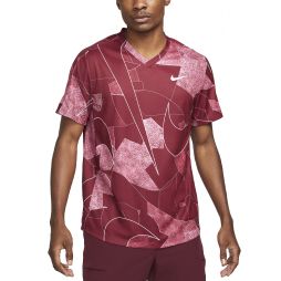 Теннисная футболка мужская Nike Court Victory Printed Tennis Top pomegranate/white