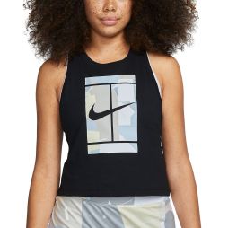 Теннисная майка женская Nike Court Logo Tank black