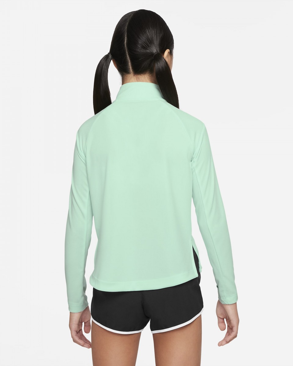 Теннисная футболка детская Nike Girls 1/2 Zip Long Sleeve Top mint foam