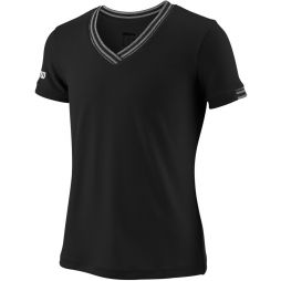 Тенісна футболка дитяча Wilson Team V-Neck T-Shirt black/white Тенісна футболка дитяча Wilson Team V-Neck T-Shirt black/white