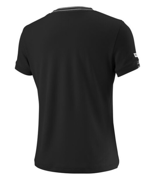 Теннисная футболка детская Wilson Team V-Neck T-Shirt black/white