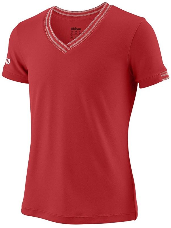 Теннисная футболка детская Wilson Team V-Neck T-Shirt red