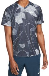 Теннисная футболка мужская Nike Court Victory Printed Tennis Top black/white