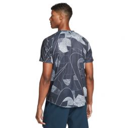 Теннисная футболка мужская Nike Court Victory Printed Tennis Top black/white