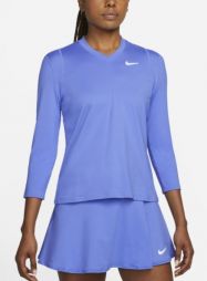 Теннисная футболка женская Nike Court Victory Top 3/4 Sleeve blue/white