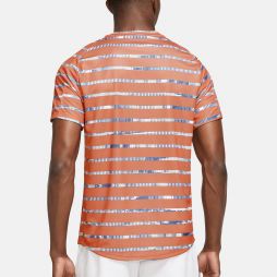 Теннисная футболка мужская Nike Court Striped Victory Top madder root/white