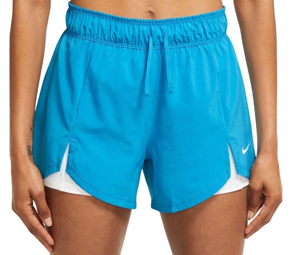 Теннисные шорты женские Nike Flex 2in1 Short laser blue/white