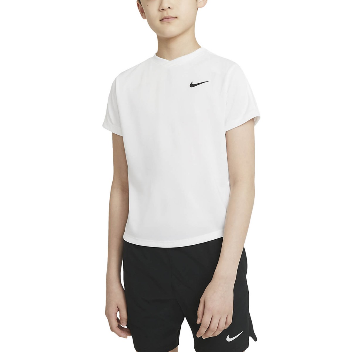 Теннисная футболка детская Nike Court Victory SS Top white/white/black