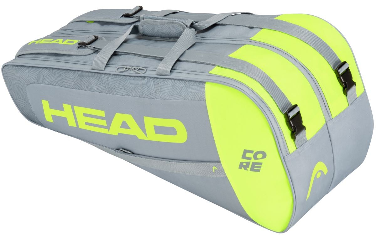 Теннисная сумка Head Core 6R Combi grey/neon yellow