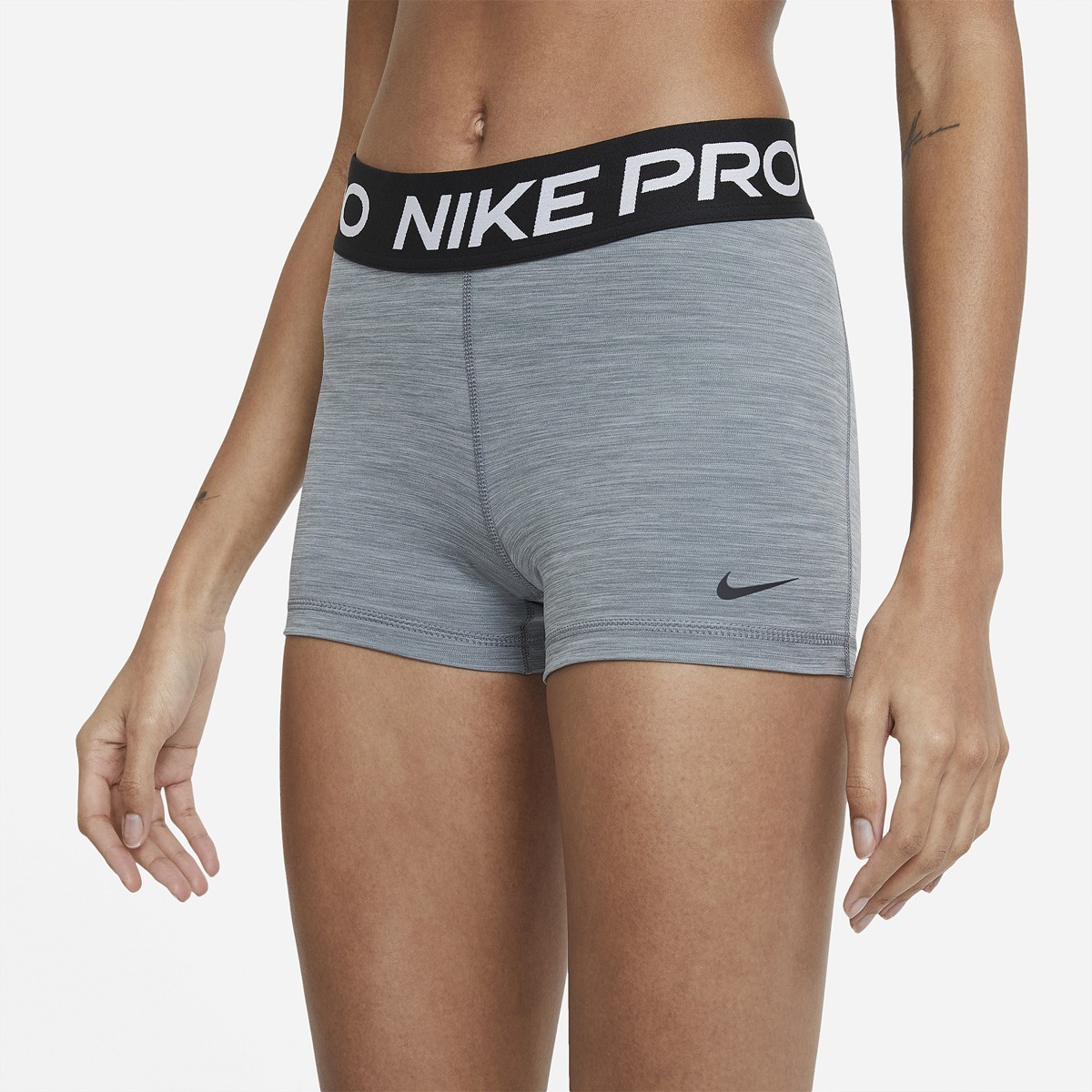Теннисные шорты женские Nike Pro 365 Short 3in smoke grey/heather/black/black