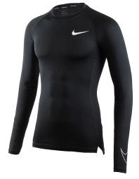 Термофутболка мужская Nike Pro Tight LS Mock black/white