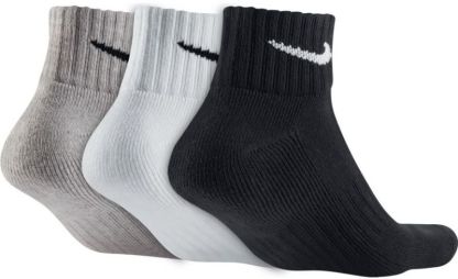 Nike Value Cushioned Quarter Ankle 3-pack/white/black/grey Nike Value Cushioned Quarter Ankle 3-pack/white/black/grey