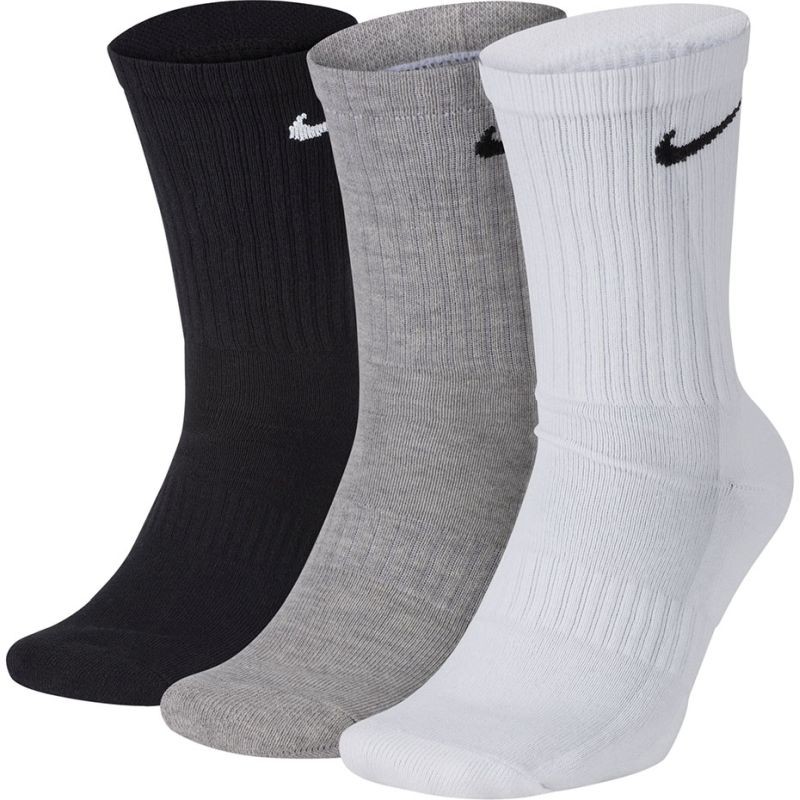 Nike Everyday Cotton Cushioned Crew 3-pack/black/white/grey