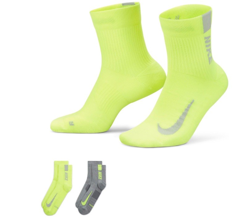 Носки Nike Multiplier Ankle 2PR 2 пары atomic green/grey