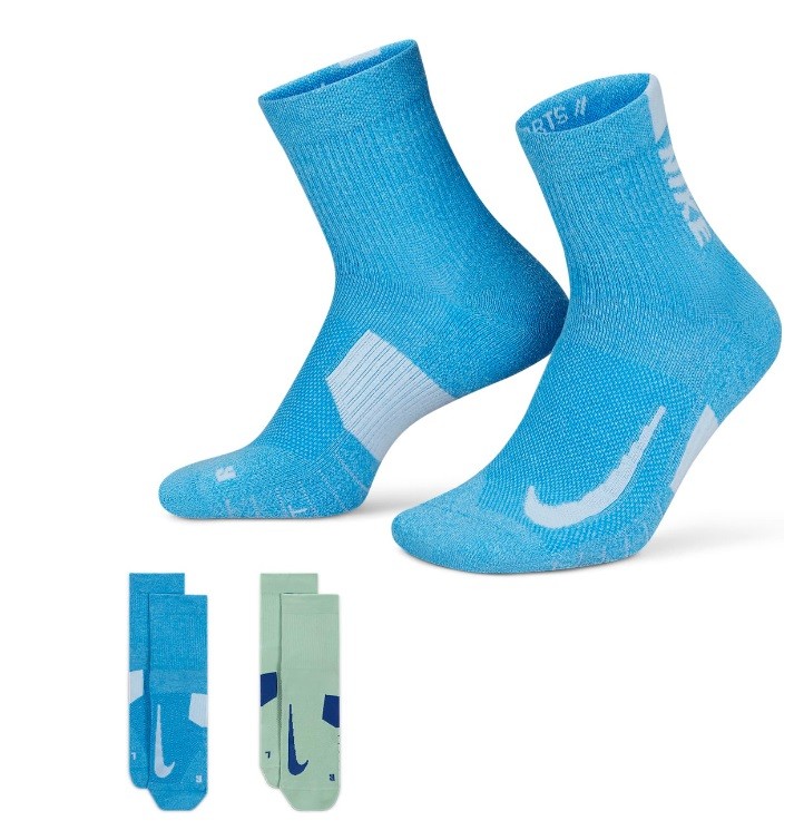 Носки Nike Multiplier Ankle 2PR 2 пары blue/green