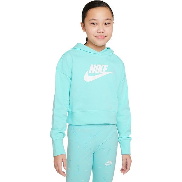 Реглан дитячий Nike Sportswear Club Crop Hoody Girls blue/white