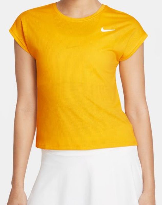 Теннисная футболка женская Nike Court Victory Top SS university gold/white