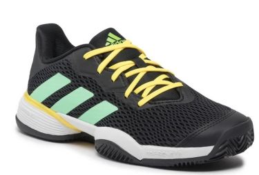 Дитячі тенісні кросівки adidas Barricade K Грунт black/green Дитячі тенісні кросівки adidas Barricade K Грунт black/green