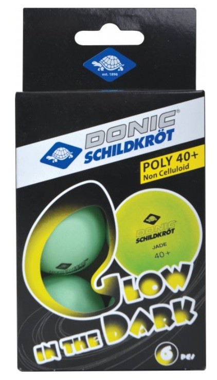Мячи для настольного тенниса Donic Glow in the dark 40+ green 6шт.