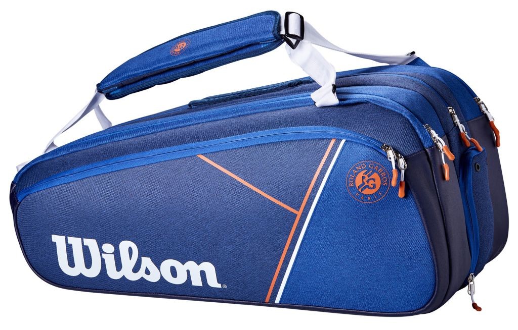 Тенісна сумка Wilson Roland Garros Super Tour 15 Pk Bag blue/white clay red
