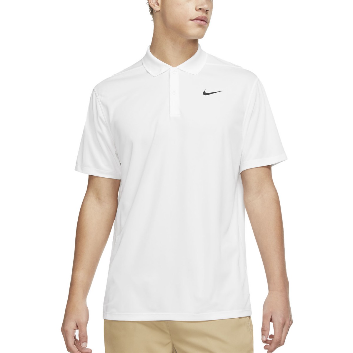 Теннисная футболка мужская Nike Core Pique Polo white/black