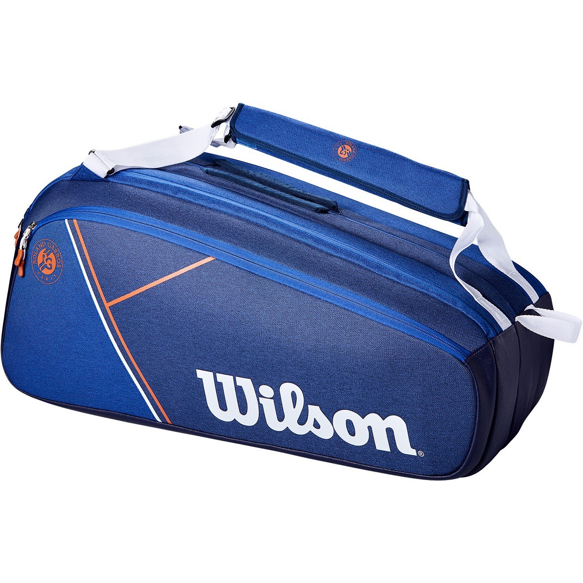Теннисная сумка Wilson Roland Garros Super Tour 9 Pk Bag blue/white clay red