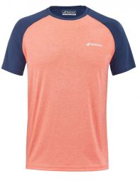 Теннисная футболка мужская Babolat Play Crew Neck Tee Men fluo strike/estate blue