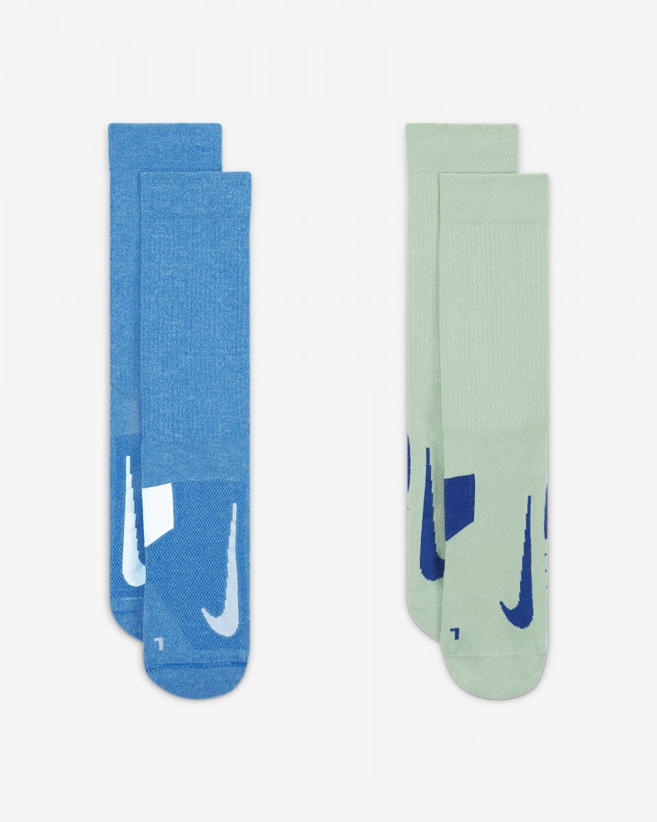 Носки Nike Multiplier Crew 2PR 2 пары blue/green/white