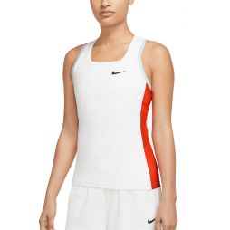 Теннисная майка женская Nike Court Slam Tank white/team orange/glacier blue/black