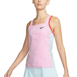 Теннисная майка женская Nike Court Slam Tank light arctic pink/glacier blue/team orange/black