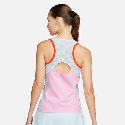 Теннисная майка женская Nike Court Slam Tank light arctic pink/glacier blue/team orange/black