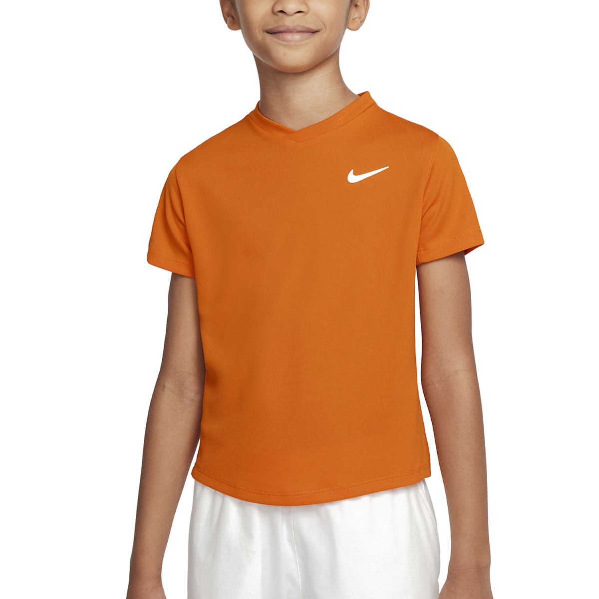 Теннисная футболка детская Nike Court Victory SS Top magma orange/white